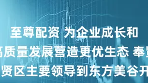 至尊配资 为企业成长和区域经济高质量发展营造更优生态 奉贤区主要领导到东方美谷开展企业调研